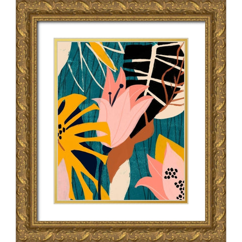 Lily Lagoon II Gold Ornate Wood Framed Art Print with Double Matting by Vess, June Erica