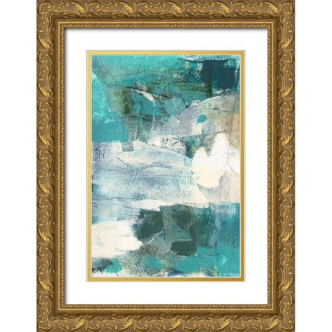 Terrene Abstract I Gold Ornate Wood Framed Art Print with Double Matting by Jachimiec, Sue