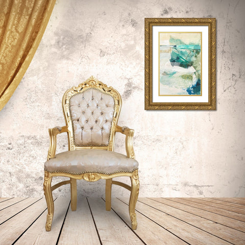 Terrene Abstract III Gold Ornate Wood Framed Art Print with Double Matting by Jachimiec, Sue