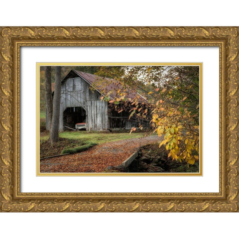 Dads Truck Gold Ornate Wood Framed Art Print with Double Matting by Head, Danny