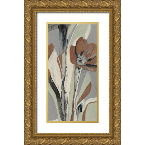 Tulip Puzzle I Gold Ornate Wood Framed Art Print with Double Matting by Goldberger, Jennifer