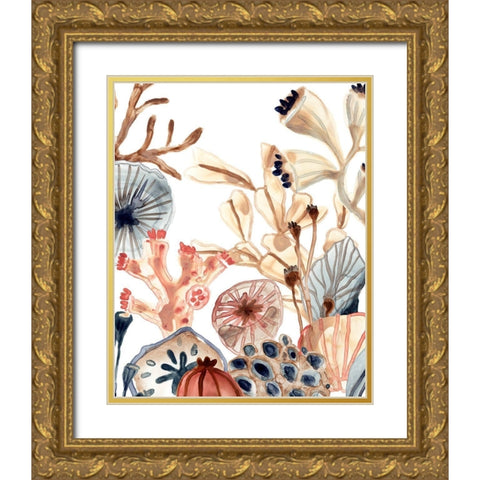 Ocean Chorus IV Gold Ornate Wood Framed Art Print with Double Matting by Vess, June Erica