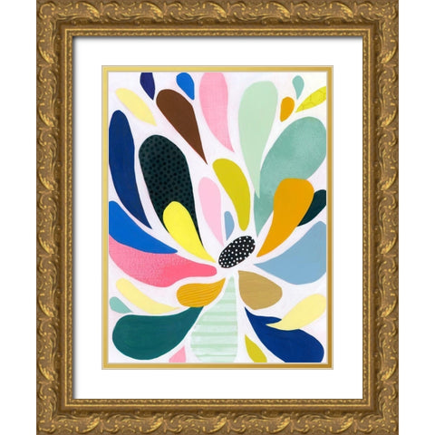 Abstract Petals I Gold Ornate Wood Framed Art Print with Double Matting by Popp, Grace