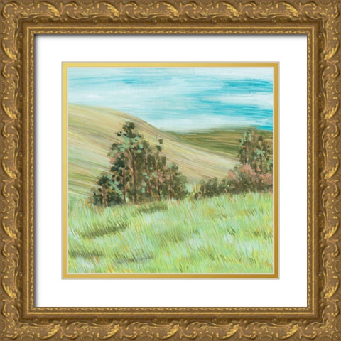 Hill Lines IV Gold Ornate Wood Framed Art Print with Double Matting by Wang, Melissa