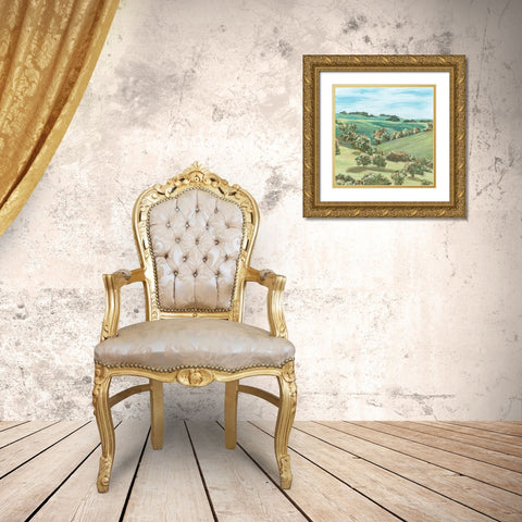 Hill Lines V Gold Ornate Wood Framed Art Print with Double Matting by Wang, Melissa