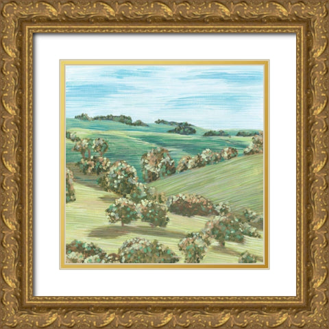 Hill Lines V Gold Ornate Wood Framed Art Print with Double Matting by Wang, Melissa