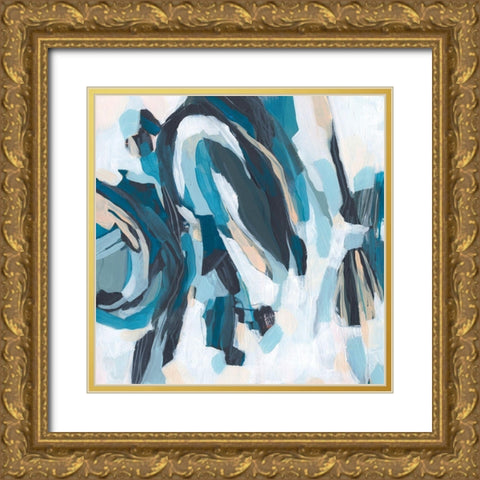 Blue Tundra I Gold Ornate Wood Framed Art Print with Double Matting by Vess, June Erica