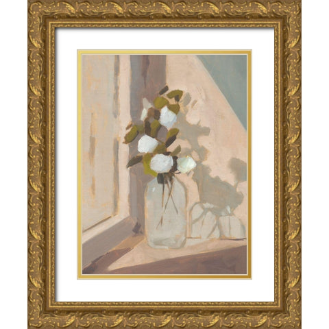 Window Bouquet II Gold Ornate Wood Framed Art Print with Double Matting by Green, Jacob