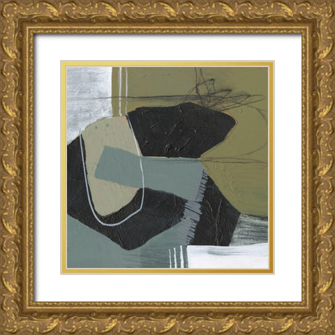 Puzzle in Neutrals II Gold Ornate Wood Framed Art Print with Double Matting by Goldberger, Jennifer