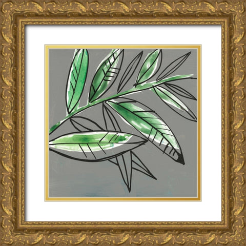 Tropic Botanicals I Gold Ornate Wood Framed Art Print with Double Matting by Goldberger, Jennifer