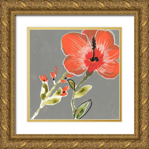 Tropic Botanicals III Gold Ornate Wood Framed Art Print with Double Matting by Goldberger, Jennifer