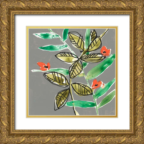 Tropic Botanicals V Gold Ornate Wood Framed Art Print with Double Matting by Goldberger, Jennifer