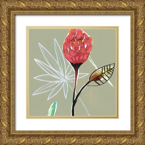 Tropic Botanicals VI Gold Ornate Wood Framed Art Print with Double Matting by Goldberger, Jennifer