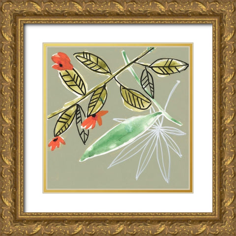 Tropic Botanicals VIII Gold Ornate Wood Framed Art Print with Double Matting by Goldberger, Jennifer
