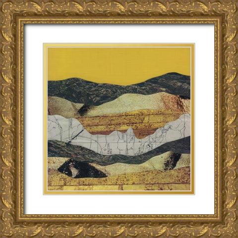 Mountain Series #5 Gold Ornate Wood Framed Art Print with Double Matting by Rau, Lorelle