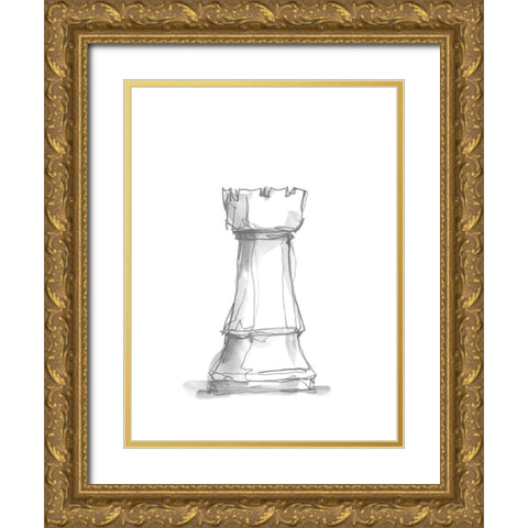 Chess Piece Study V Gold Ornate Wood Framed Art Print with Double Matting by Harper, Ethan