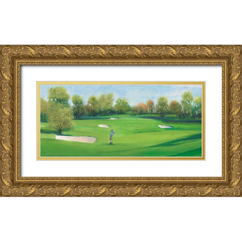 Fairway Shot II Gold Ornate Wood Framed Art Print with Double Matting by OToole, Tim