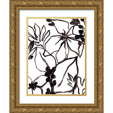 Tropical Outlines III Gold Ornate Wood Framed Art Print with Double Matting by Vess, June Erica