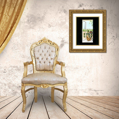 Terrace in Paris I Gold Ornate Wood Framed Art Print with Double Matting by Popp, Grace