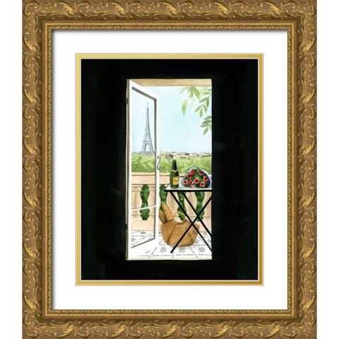 Terrace in Paris I Gold Ornate Wood Framed Art Print with Double Matting by Popp, Grace