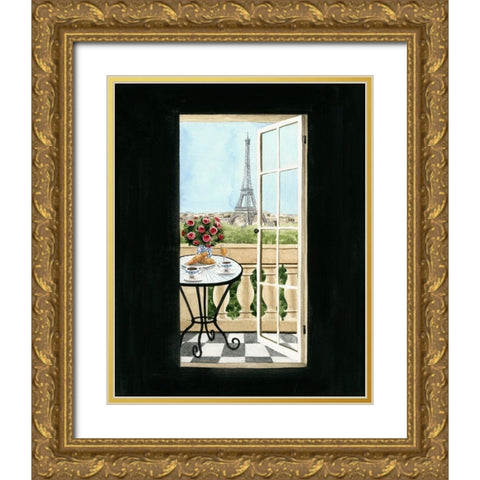 Terrace in Paris II Gold Ornate Wood Framed Art Print with Double Matting by Popp, Grace