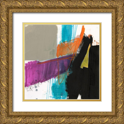 Primary Action V Gold Ornate Wood Framed Art Print with Double Matting by Goldberger, Jennifer