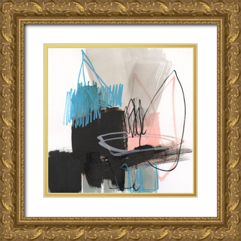 Linear Instinct I Gold Ornate Wood Framed Art Print with Double Matting by Goldberger, Jennifer