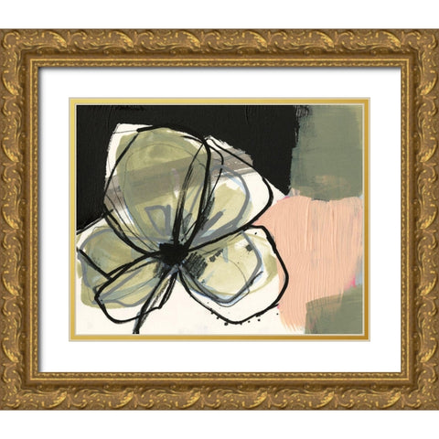 Floral Synergy II Gold Ornate Wood Framed Art Print with Double Matting by Goldberger, Jennifer