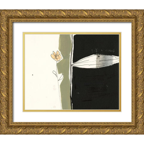 Floral Synergy III Gold Ornate Wood Framed Art Print with Double Matting by Goldberger, Jennifer