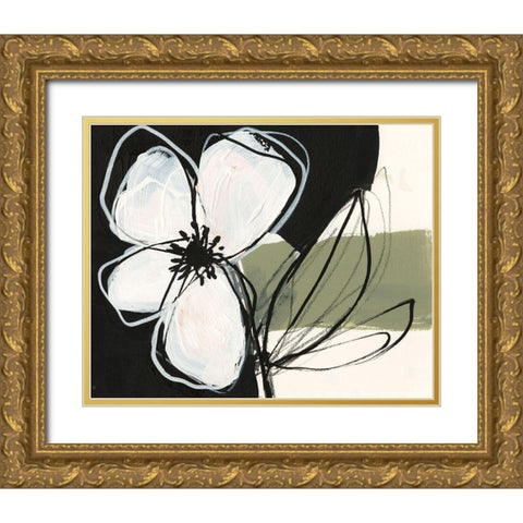 Floral Synergy VI Gold Ornate Wood Framed Art Print with Double Matting by Goldberger, Jennifer