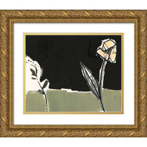 Floral Synergy VII Gold Ornate Wood Framed Art Print with Double Matting by Goldberger, Jennifer