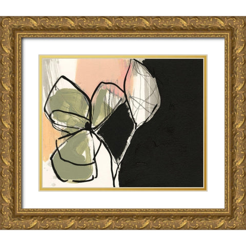 Floral Synergy VIII Gold Ornate Wood Framed Art Print with Double Matting by Goldberger, Jennifer