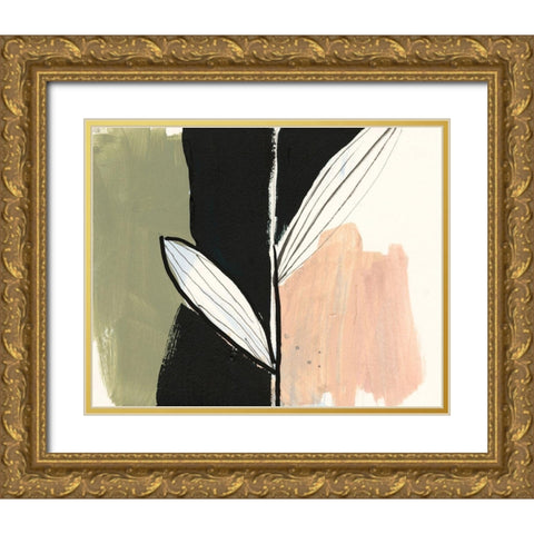 Floral Synergy IX Gold Ornate Wood Framed Art Print with Double Matting by Goldberger, Jennifer