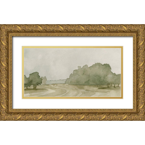 On Course II Gold Ornate Wood Framed Art Print with Double Matting by Caroline, Emma