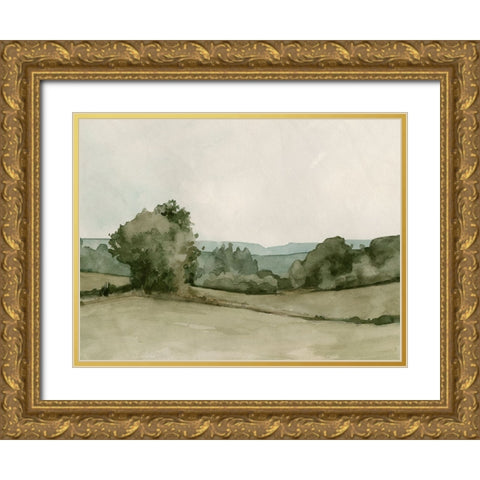 UA Vintage Views I Gold Ornate Wood Framed Art Print with Double Matting by Caroline, Emma