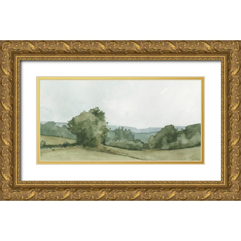 Vintage Landscape Sketch I Gold Ornate Wood Framed Art Print with Double Matting by Caroline, Emma
