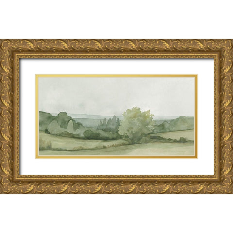 Vintage Landscape Sketch II Gold Ornate Wood Framed Art Print with Double Matting by Caroline, Emma
