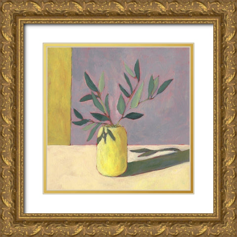 Yellow Vase II Gold Ornate Wood Framed Art Print with Double Matting by Moore, Regina