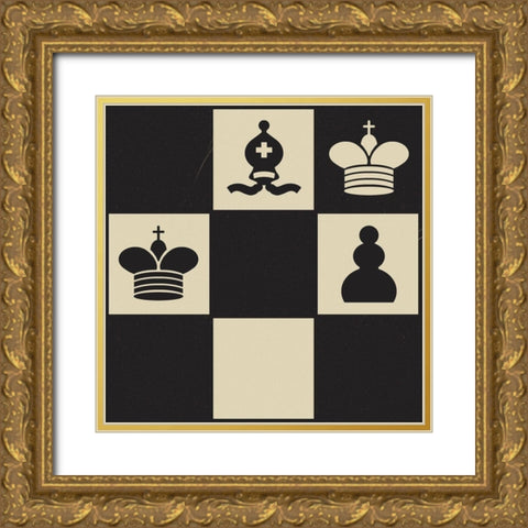 Chess Puzzle II Gold Ornate Wood Framed Art Print with Double Matting by Green, Jacob