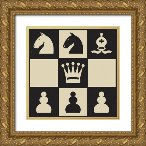 Chess Puzzle IV Gold Ornate Wood Framed Art Print with Double Matting by Green, Jacob