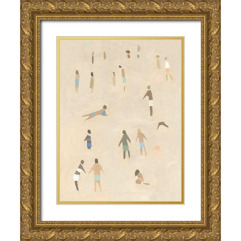 Beach Goer II Gold Ornate Wood Framed Art Print with Double Matting by Caroline, Emma