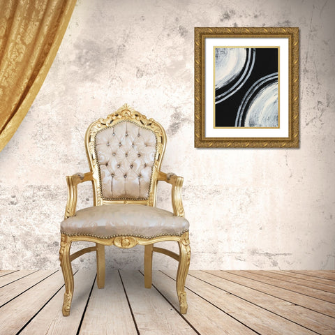 Ivory and Black I Gold Ornate Wood Framed Art Print with Double Matting by Moore, Regina