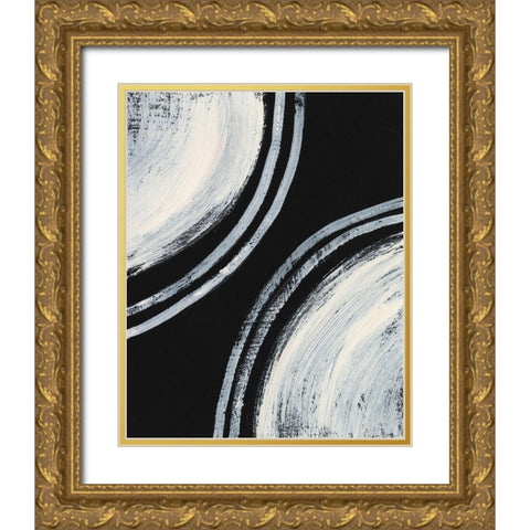 Ivory and Black I Gold Ornate Wood Framed Art Print with Double Matting by Moore, Regina