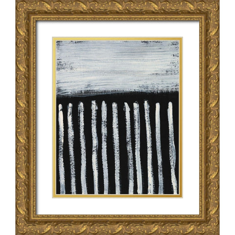 Ivory and Black III Gold Ornate Wood Framed Art Print with Double Matting by Moore, Regina