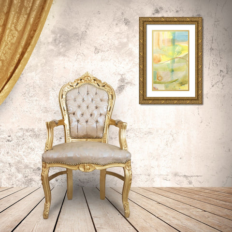 Pastel Bond II Gold Ornate Wood Framed Art Print with Double Matting by Moore, Regina
