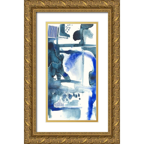 Singing the Blues I Gold Ornate Wood Framed Art Print with Double Matting by Moore, Regina
