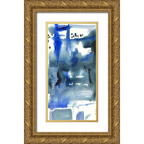 Singing the Blues II Gold Ornate Wood Framed Art Print with Double Matting by Moore, Regina