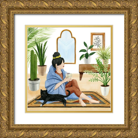 Alone Time I Gold Ornate Wood Framed Art Print with Double Matting by Popp, Grace