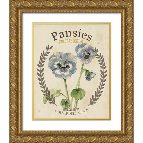 Vintage Seed Packets III Gold Ornate Wood Framed Art Print with Double Matting by Studio W