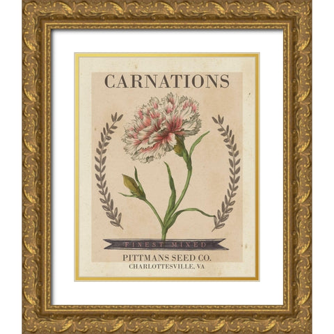 Vintage Seed Packets V Gold Ornate Wood Framed Art Print with Double Matting by Studio W